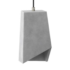 Suspension prisme ciment gris et finition métal