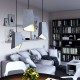 Pendant light prisme ciment et finition métal - Gris ou noir