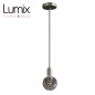 Suspension simple porte-douille et rosace inox satiné Suspension simple porte-douille et rosace inox satiné