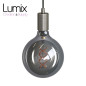 Suspension simple porte-douille et rosace inox satiné Suspension simple porte-douille et rosace inox satiné