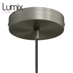 Suspension simple porte-douille et rosace inox satiné