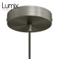 Suspension simple porte-douille et rosace inox satiné Suspension simple porte-douille et rosace inox satiné