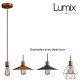 Pendant light simple porte-douille et rosace cuivre satiné - dispositif à bague pour montage abat-jour de votre choix