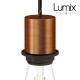 Pendant light simple porte-douille et rosace cuivre satiné - dispositif à bague pour montage abat-jour de votre choix