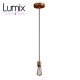 Pendant light single holder and rosette copper satin - ring device for mounting shade of your choice
