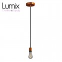 Suspension single holder and rosette copper satin - ring device for mounting shade of your choice