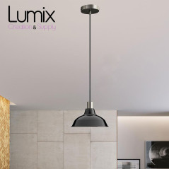 Suspension simple porte-douille et rosace inox satiné - dispositif à bague pour montage abat-jour de votre choix