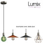 Suspension simple porte-douille et rosace inox satiné - dispositif à bague pour montage abat-jour de votre choix Suspension simple porte-douille et rosace inox satiné - dispositif à bague pour montage abat-jour de votre choix