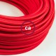 Câble textile rouge