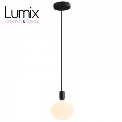 Single suspension holder and black metal rosette - ring device for mounting lampshades of your choice