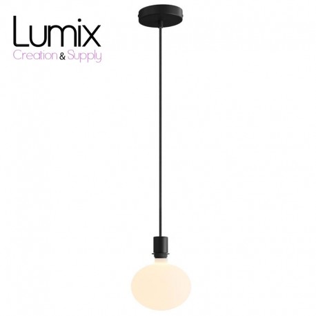 Single suspension lamp holder and black metal rose - ring device for mounting lampshade of your choice