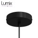 Single suspension lamp holder and black metal rose - ring device for mounting lampshade of your choice