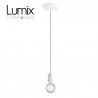 Single suspension holder smooth and pink metal white glossy or matt - E27 socket