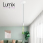Suspension simple porte-douille lisse et rosace métal blanc brillant ou mat - Douille E27 Suspension simple porte-douille lisse et rosace métal blanc brillant ou mat - Douille E27