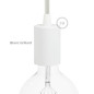 Suspension simple porte-douille lisse et rosace métal blanc brillant ou mat - Douille E27 Suspension simple porte-douille lisse et rosace métal blanc brillant ou mat - Douille E27