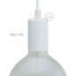 Suspension simple porte-douille lisse et rosace métal blanc brillant ou mat - Douille E27 Suspension simple porte-douille lisse et rosace métal blanc brillant ou mat - Douille E27