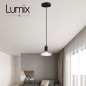 Suspension simple porte-douille lisse et rosace métal noir - Douille E27 Suspension simple porte-douille lisse et rosace métal noir - Douille E27