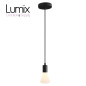 Suspension simple porte-douille lisse et rosace métal noir - Douille E27 Suspension simple porte-douille lisse et rosace métal noir - Douille E27