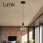 Suspension simple porte-douille lisse et rosace métal noir - Douille E27 Suspension simple porte-douille lisse et rosace métal noir - Douille E27