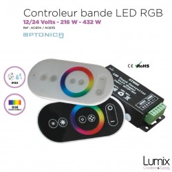 Controleur bande RGB (multicouleur) 12V/144 Watts ou 24V/288 Watts