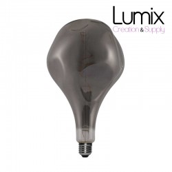 Ampoule XXL LED Poire A165 Cabossée Smoky filament à spirale 5W E27 Dimmable 2000K