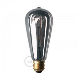 Ampoule Smoky LED Edison ST64 Filament Courbe à Double Loop 5W E27 Dimmable 2000K
