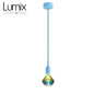 Suspension simple porte-douille et rosace silicone Bleu Clair Suspension simple porte-douille et rosace silicone Bleu Clair