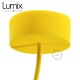 Suspension simple porte-douille et rosace silicone Jaune