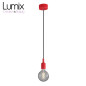 Suspension simple porte-douille et rosace silicone Rouge