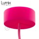 Suspension simple porte-douille et rosace silicone Fuschia