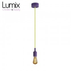 Suspension simple porte-douille et rosace silicone Violet