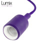 Suspension simple porte-douille et rosace silicone Violet