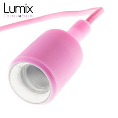 Suspension simple porte-douille et rosace silicone Rose