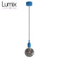 Suspension simple porte-douille et rosace silicone Bleu