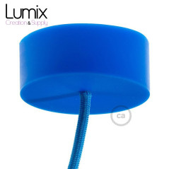 Suspension simple porte-douille et rosace silicone Bleu