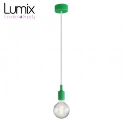 Suspension simple porte-douille et rosace silicone Vert