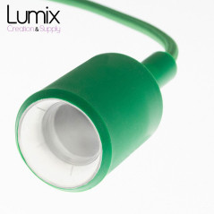 Suspension simple porte-douille et rosace silicone Vert