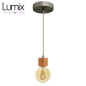 Suspension prestige porte-douille carré bois chêne blanc et rosace métal inox satiné Suspension prestige porte-douille carré bois chêne blanc et rosace métal inox satiné