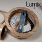 Suspension prestige porte-douille cylindrique et rosace bois chêne blanc - finitions métal au choix