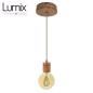 Suspension prestige porte-douille cylindrique et rosace bois chêne blanc - finitions métal au choix