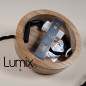 Suspension prestige porte-douille carrée et rosace bois chêne blanc - finitions métal au choix Suspension prestige porte-douille carrée et rosace bois chêne blanc - finitions métal au choix