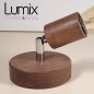 Applique spot orientable bois hêtre massif teinté ambre et finition métal au choix - E27-220 Volts - 60 Watts max