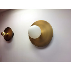 PRIVÉE PRO C1 : 2 Appliques disque doré 300 mm de diamètre avec douille E27 dorée