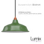 Suspension Bistrot métal revêtement extérieur émail vert intérieur blanc Suspension Bistrot métal revêtement extérieur émail vert intérieur blanc