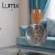 Pendant light prestige porte-douille bombée bois chêne blanc et rosace métal inox satinée