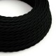 Câble textile noir torsadé