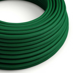 Câble textile vert foncé rond