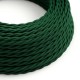 Câble textile vert foncé torsadé