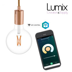 Ampoule connectée LED SMART WIFI ST64 transparente - 6.5W E27 Dimmable