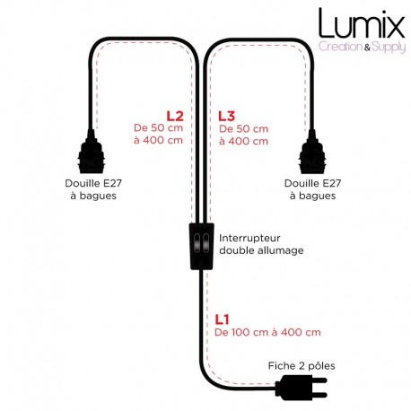 Privat - Pro - 1 Doppelwanderlampe mit 2 G95 -Lampen